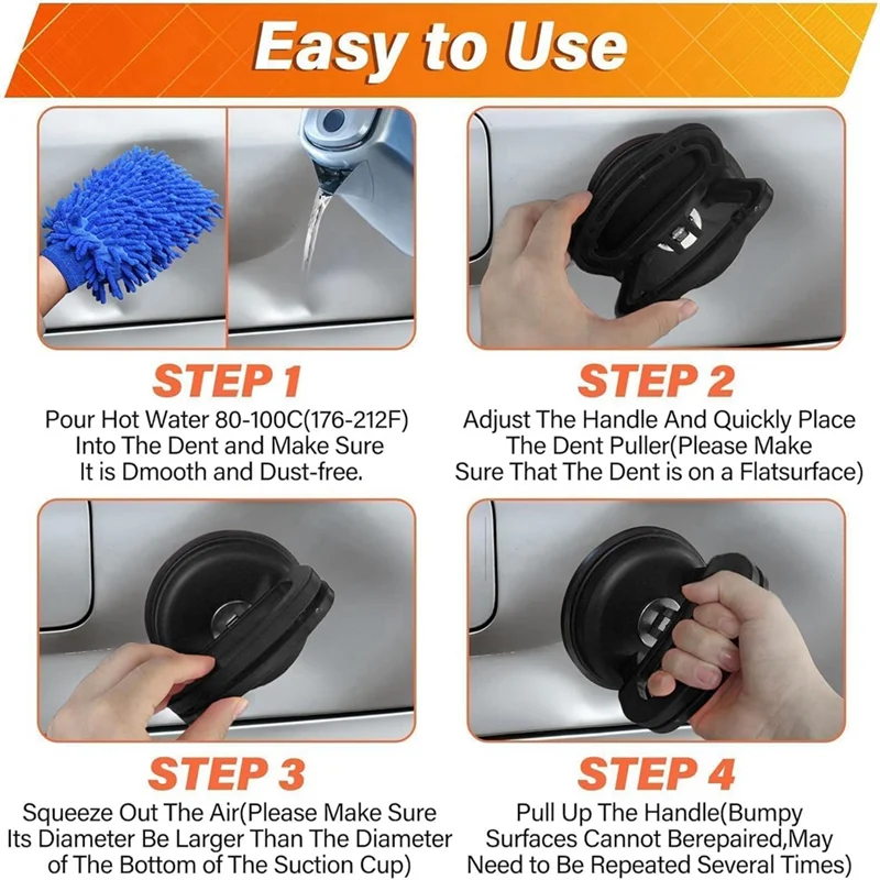 GTBL Dent Puller, 7 Pack Car Dent Removal Kit Suction Cup Dent Puller Dent Removal Tool And Dent Repair Kit Handle Lifter