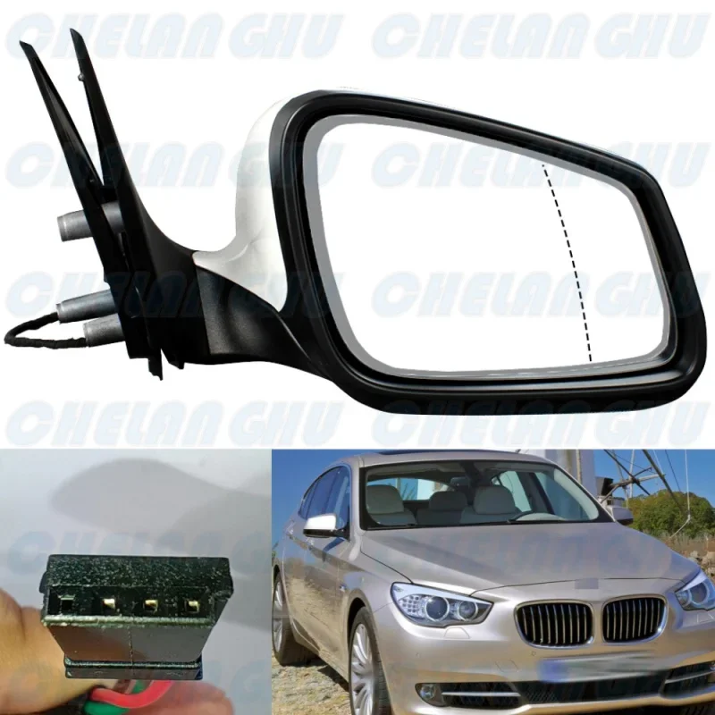 

For BMW E60 E61 LCI 520i 523i 525i 528i 530i 535i 540i 550i 2008 2009 2010 Right 3Pin White Painted Auto Dimming Mirror Assembly