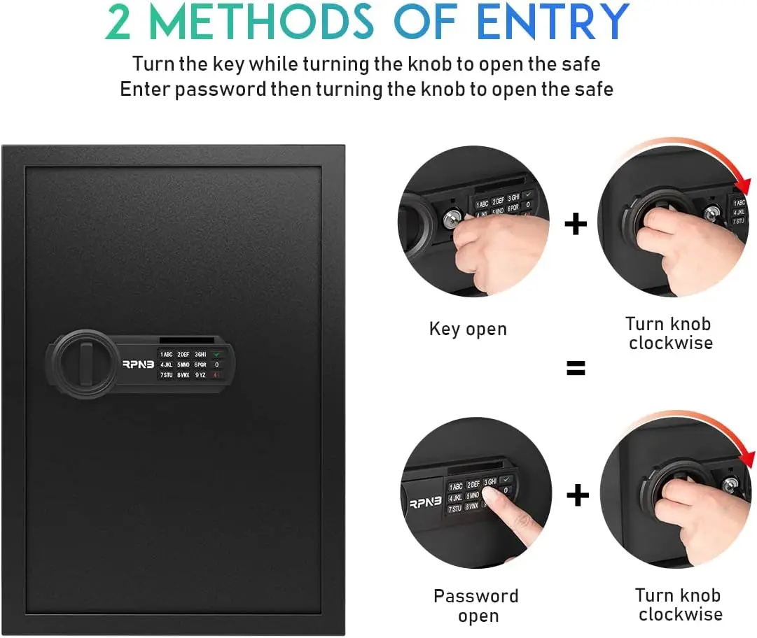 Deluxe Safe and Lock Box,Digital Keypad Safe Box,Steel Alloy Small Safes, Keypad Lock,Perfect for Home Office Hotel Business Jew