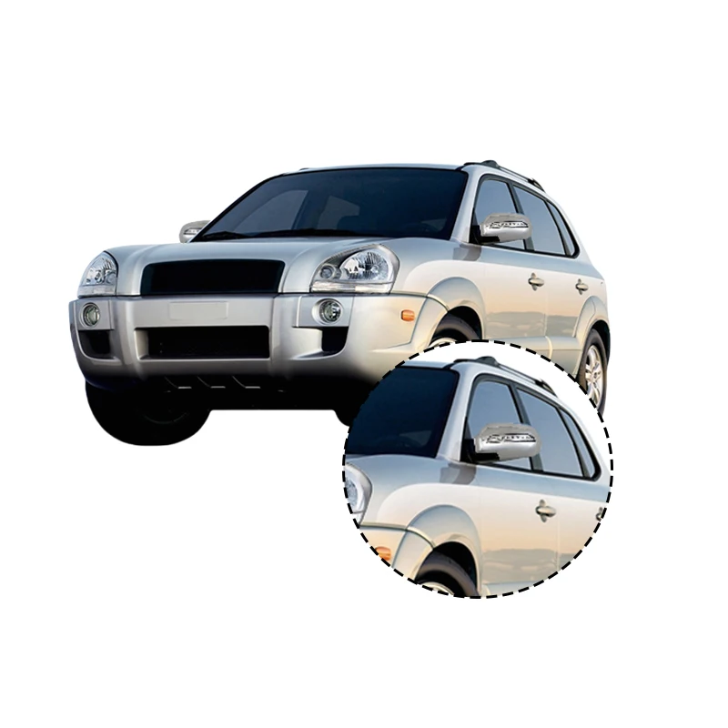 Car Upgrade Chrome Door Mirror Cover With LED Car Stickers For Hyundai Tucson 2008 2009 2010 2011 2012 2013 Cars Accessories - Detail 1