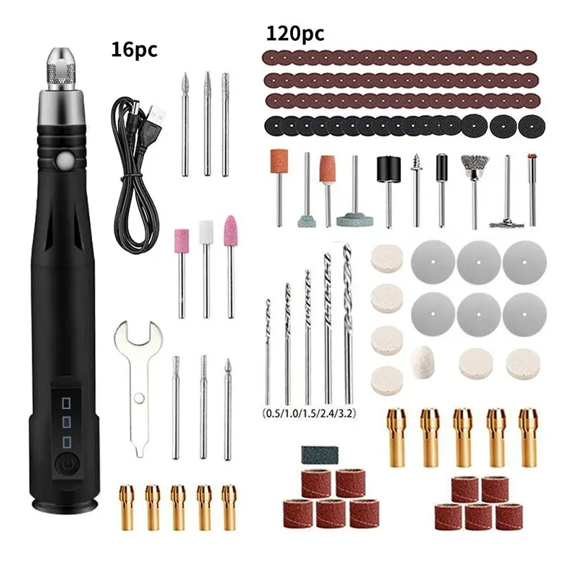 USB 5V Electric Grinder Hand Held Small Speed Regulation Text Play Nuclear Carving Tool Grinding Polishing Machine Manicure Pen