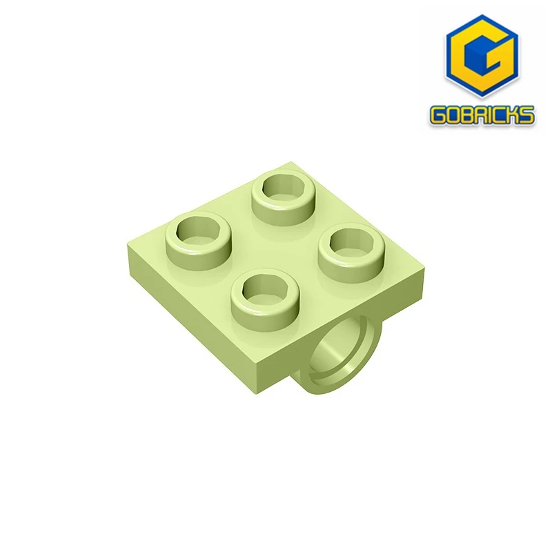 MOC PARTS GDS-847 Plate, Modified 2 x 2 with Pin Holes compatible with lego 2817 children's toys Assembles Building Blocks Tech