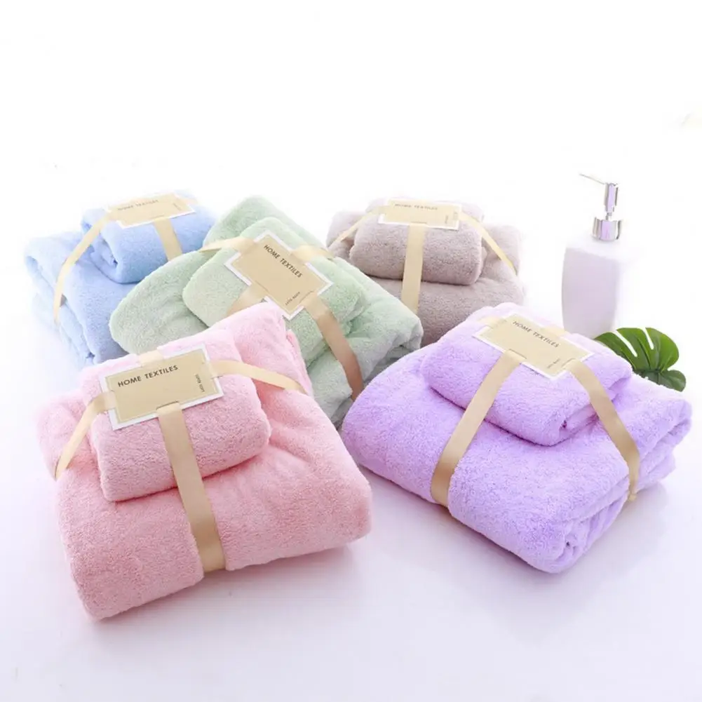 

Coral Fleece Towel Kit Water Absorbent Fast Drying Rectangle Face Shower Bath toallas de baño para el cuerpo