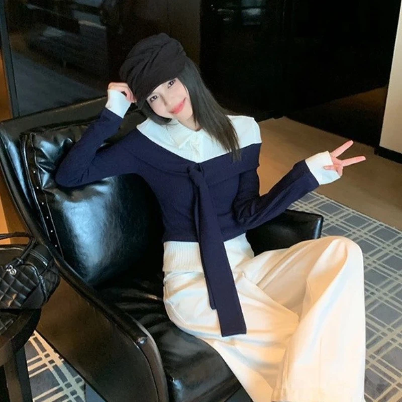 

Long Sleeved T Shirts Teen Girls Womens Autumn Lettuce Edge Tight Silhouette Academic Minimalist Student Artistic Texture Tender