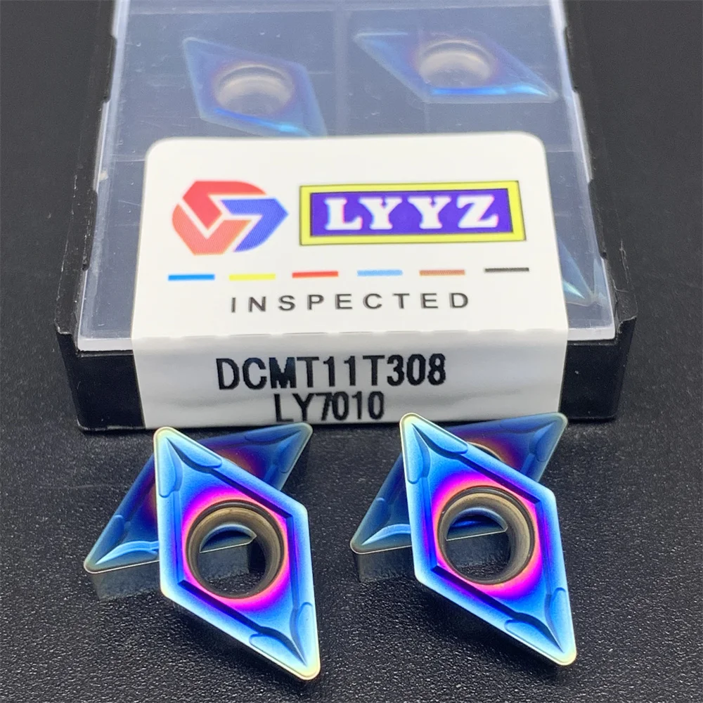 High quality DCMT070204 LY7010 DCMT070208 DCMT11T304 DCMT11T308 LY7010 nano blue blade lathe DCMT carbide turning tool