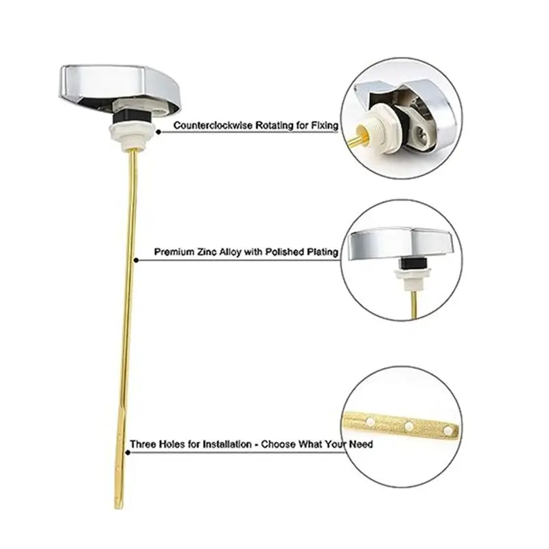 AEE3-ملحقات أجزاء خزان المرحاض مفتاح التنظيف خزان المرحاض دافق قضيب استبدال أجزاء قضيب خزان المرحاض المثبت على الجانب #5