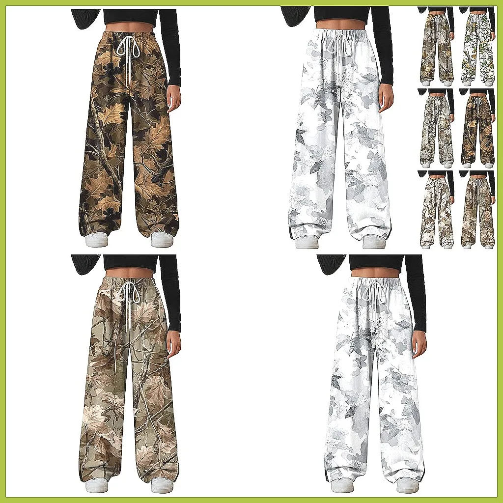 

Women's High Waist Palazzo Pants - Boho Wide Leg Summer Beach Trousers Casual Vacation Outfit