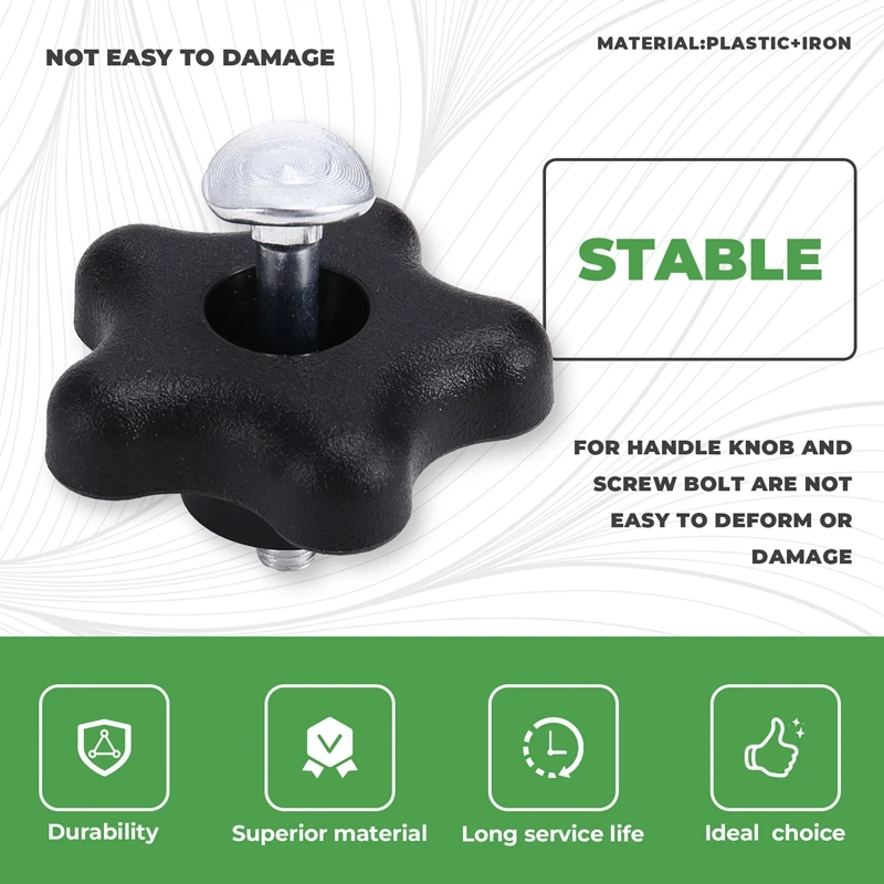 ABJI-2Set Handle Bolt And Knob For Lawn Mowers, Handle Knob And Screw Bolt Kit For Snow Throwers Part For 92-2260 106-4161