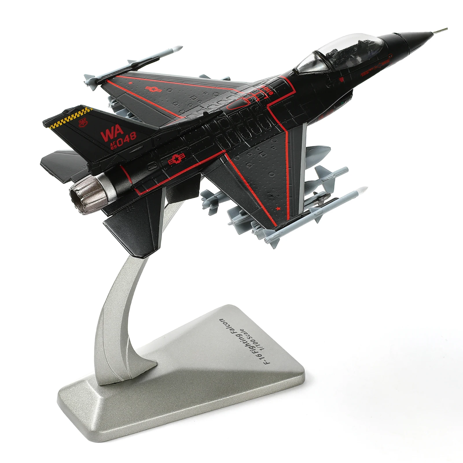 NUOTIE 1/100 F-16C Fighting Falcon Fighter Model Metal DieCast Aircraft Airplane for Collection and Gift(Nellis AFB 57th Wing)