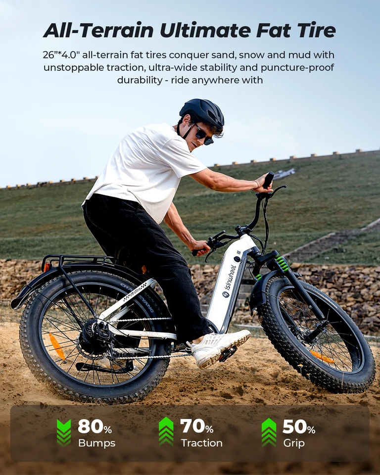 U8 ULTRA Electric Bike for Adults 26" E-Bike 750W Motor 48V 18Ah Battery 45–65 Miles Range, 5 Speed Modes, Front Suspension, Steel Frame 330 lbs Load Capacity image 2