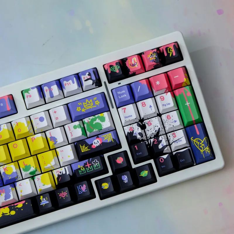 151 Key PBT Material Smear Dye Sublimation Cherry Profile Keycap Set Fits MX Switch 61/64/68/75/86/98/104 Mechanical Keyboard