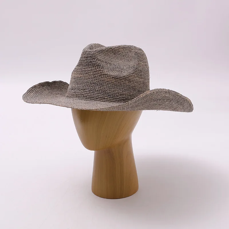 raffia-straw-hat-western-cowboy-retro-sun-protection-lightweight-breathable-jazz-hat-summer-spring-season-nylon-material-unisex
