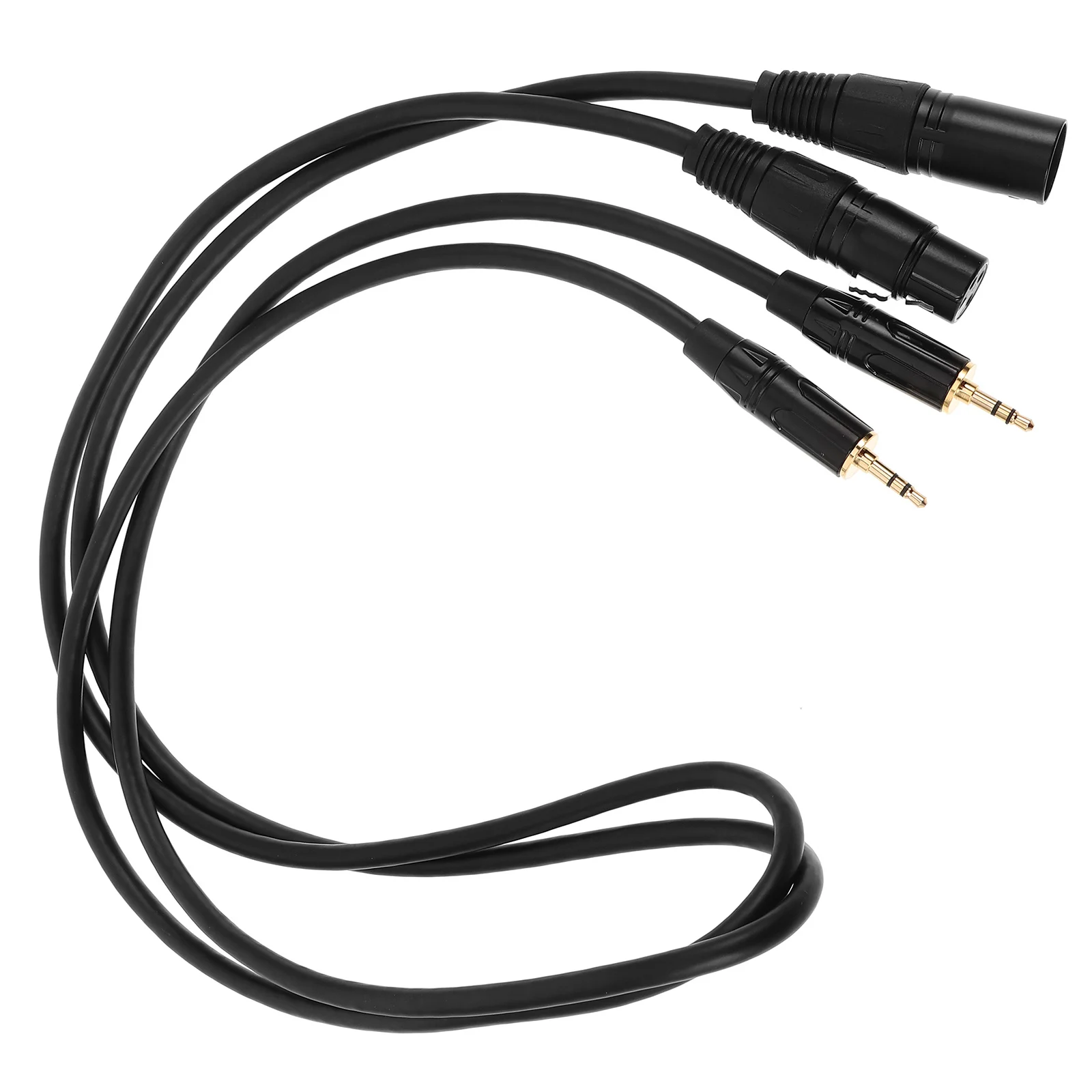 

2 Pcs Audio Cable Jack Splitter 3.5mm to Xlr Adapter Headphone Extension Microphone