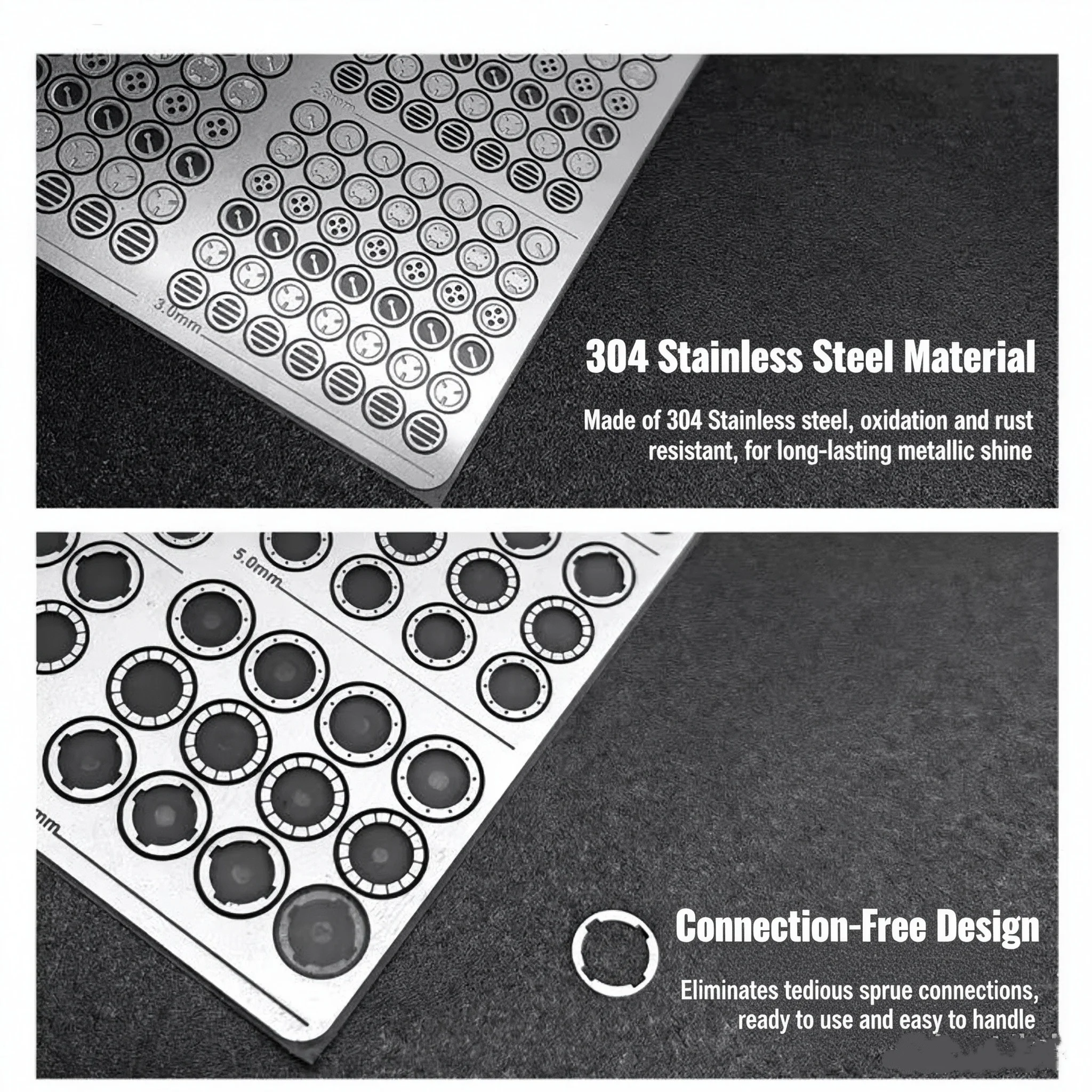 MSWZ MX049-MX054 Universal Metal Photo Etched Parts Set for Gundam Mecha Model Recessed Groove Detail Upgrade Modification