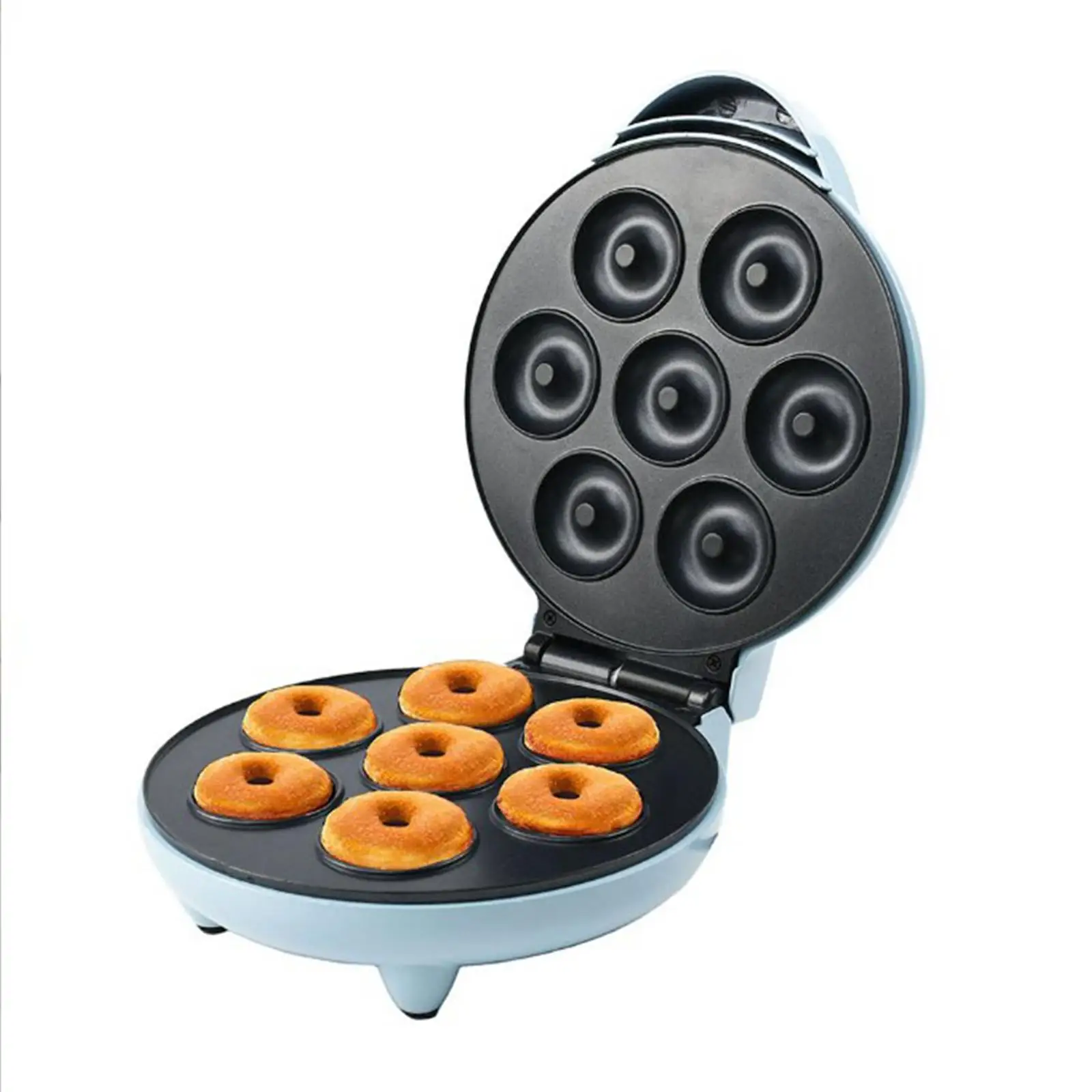 Mini Donut Maker Machine with Reminder Light 1200W Breakfast Waffle Baking Machine for Coffee Shop Commercial Use Snack Desserts