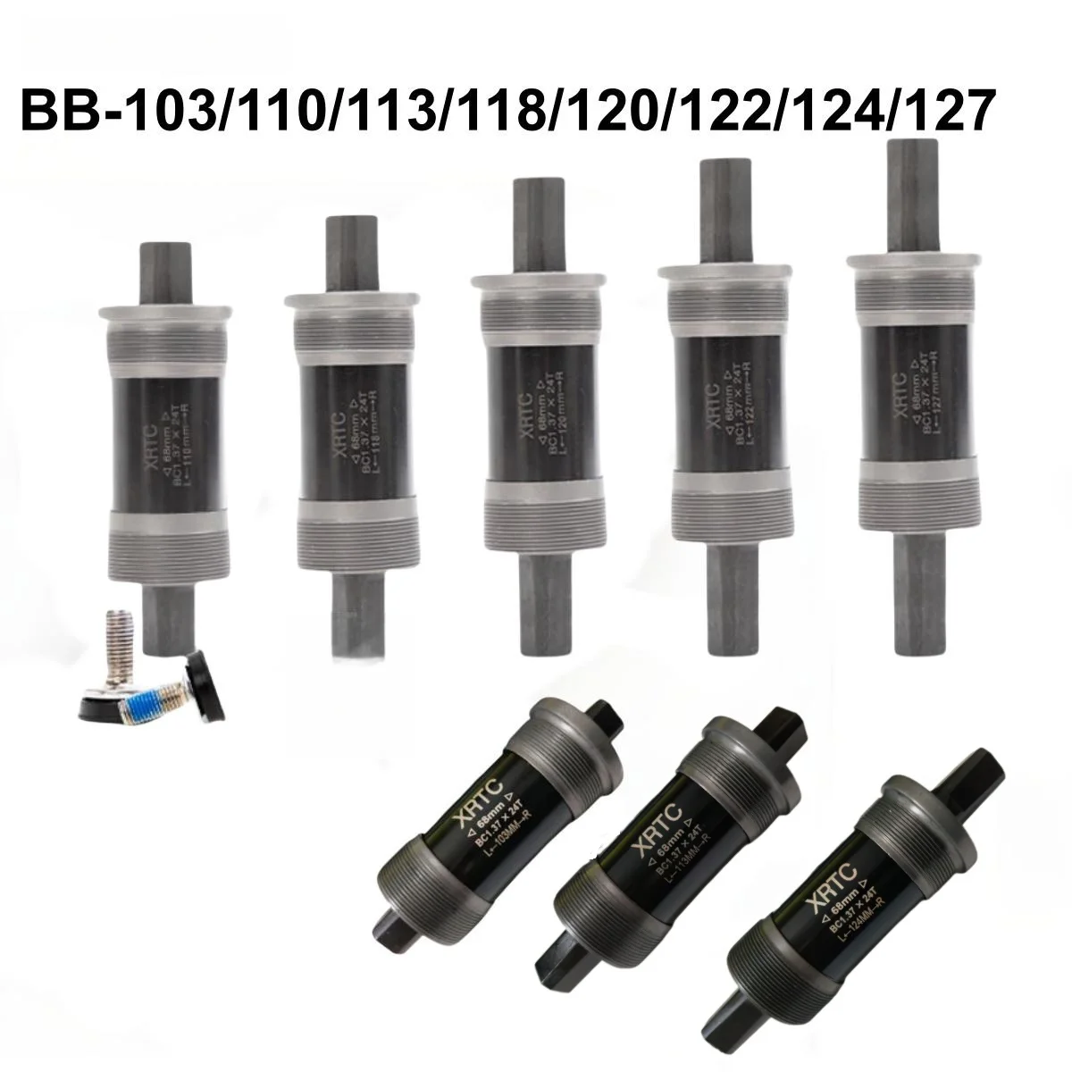 Bike Bottom Bracket,Square-Taper Bottom Bracket 68mm, 103/110/113/118/120/122/124/127MM