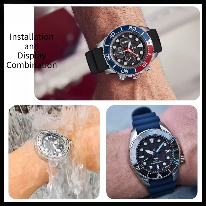 Silicone watch strap men for Original SEIKO Prospex Sea 5 Sports SKX series SRPE07 SRPE95 SRPL87 SSC785 SRPL89 rubber watchband