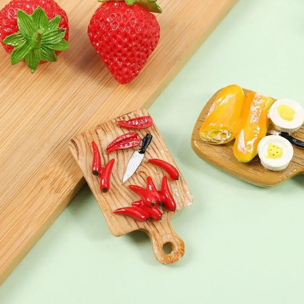 Cutting Board Simulation Cutting Board Chic Design Mini Kitchen Refrigerator Magnet 3D Cute Resin Food Toys Refrigerator