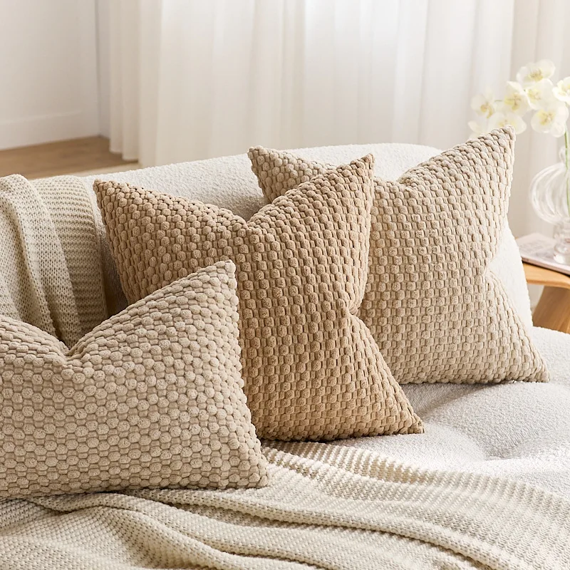 

Solid Color Corduroy Corn Kernel Cushion Cover Nordic Modern Pillow Covers Decorative Soft and Comfortable Pillowcase Home Decor
