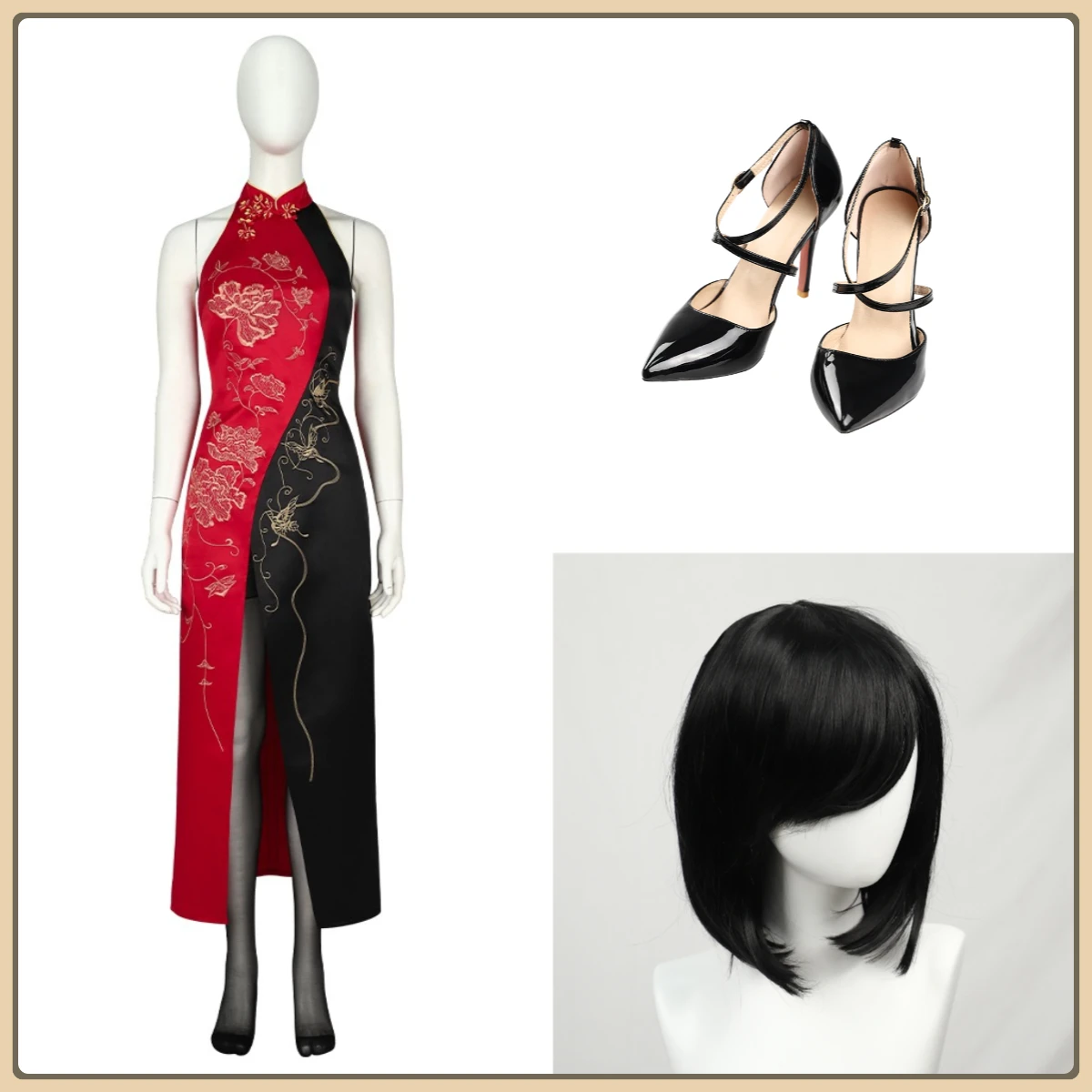 

Ада Вонг Косплей Костюм Парик Женское Платье Обувь Хэллоуин Карнавальная Вечеринка Одежда