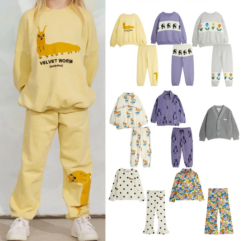 Pre-sale 2026 MR NEW Autumn Baby Girls Dot Dress Print Cartoon Patchwork Boys Sweatshirts Baby Boys Winter Shirts and Pants Set