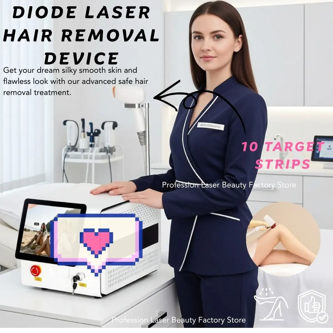 

Лазерный диодный аппарат для безболезненной эпиляции 4000 Вт с 10 насадками, 3 длины волны, для перманентного удаления волос