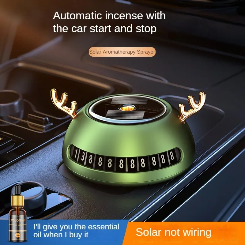 Yilu Ping'an Solar Car Aromatherapy Smart Spray Diffuser Built-in Number Plate + Battery Car Perfume Ornament Creative Ornament