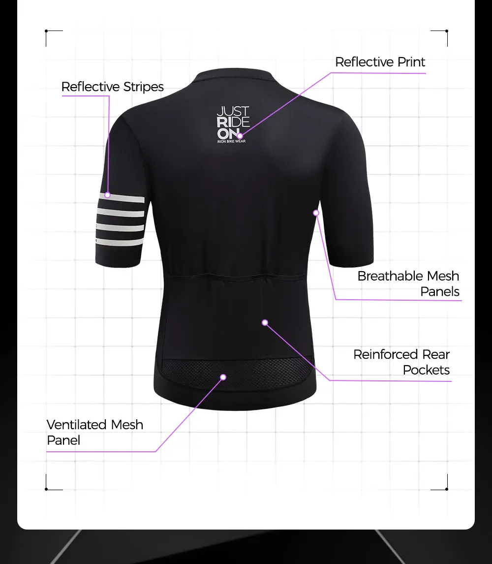 RION Herren Fahrradtrikots Langarmtrikot Pro Fahrradbekleidung UPF50+ Motocross-Bekleidung Mountainbike MTB-Shirts UV-Schutz – Detail 11