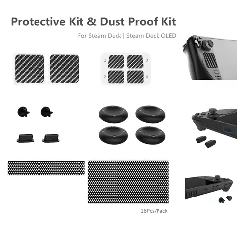 Protective Kit For Steam Deck OLED Dust Proof Kit Button Sticker Silicone Caps for Steam Deck OLED Game Accessories