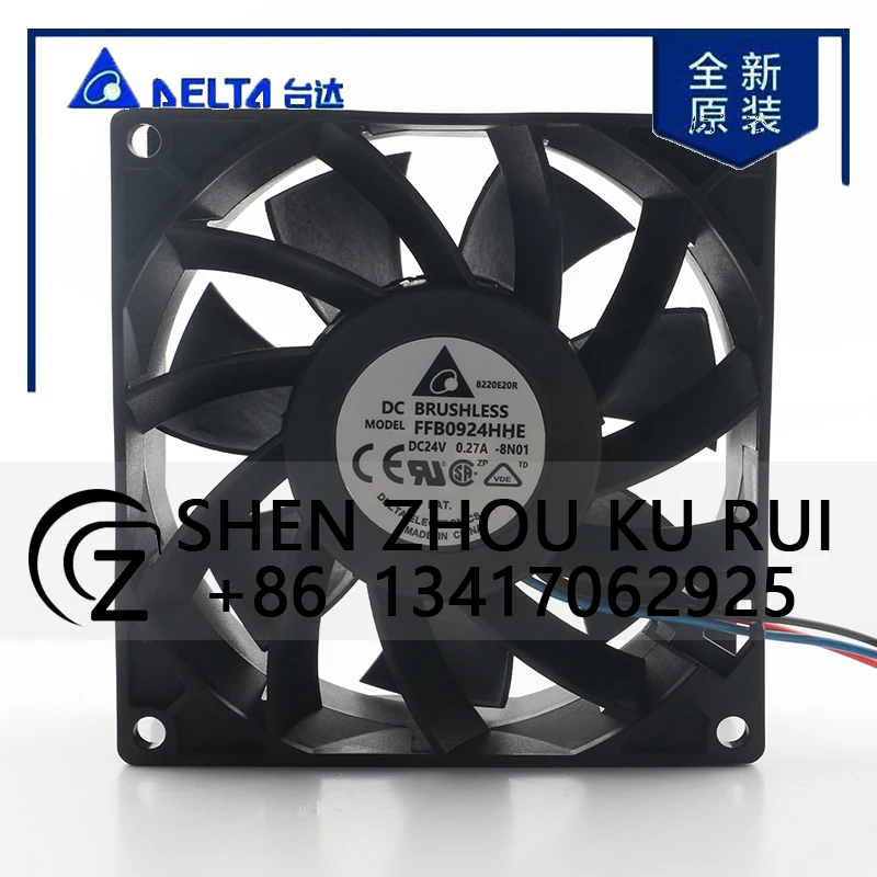 

Delta 5V 12V 48V DC 24V 0.27A AC EC 9038 90X90X38MM 9CM Ultra-quiet Frequency Converter Dual Ball Bearing FFB0924HHE Cooling Fan