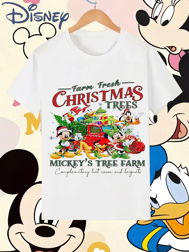 

Ретро футболка с рождественским узором «Микки Грейв», ретро-дизайн, подходит для всех сезонов, удобная свободная повседневная футболка из чистого хлопка