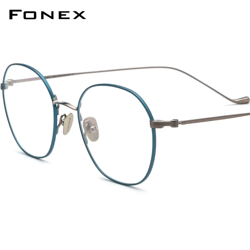 

FONEX Pure Titanium Glasses Frame Women New Retro Round Eyeglasses Men's Vintage Myopia Eyewear F85751