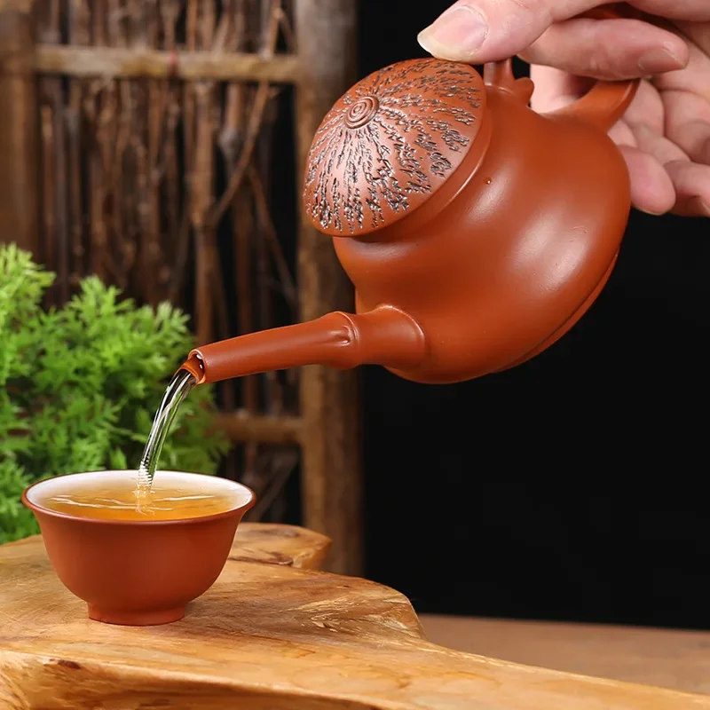 170ml Kung Fu Zisha Hand Playing Teapot Yixing Purple Clay Mini Pot Small Capacity Kettle Pure Teaware