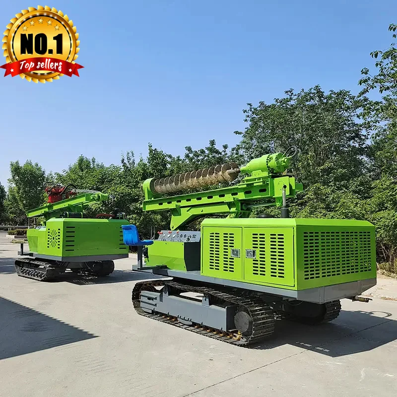 High Quality Guardrail Hydraulic Post Driver Machine Crawler Type 3M Hammer Pile  Remote Control