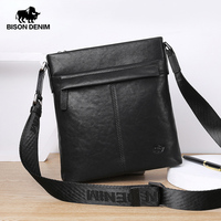 BISON DENIM Genuine Leather Men Bags Ipad Handbags Male Messenger Bag Man Crossbody Shoulder Bag Men's Travel Bags NEW 2024