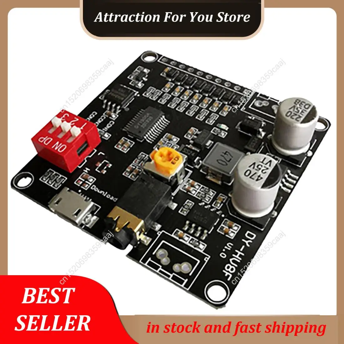 حار بيع DY-HV8F وحدة تشغيل الصوت 12 فولت/24 فولت الزناد التحكم المنفذ التسلسلي 10 واط/20 واط مع 8 ميجابايت فلاش تخزين مشغل MP3 لاردو