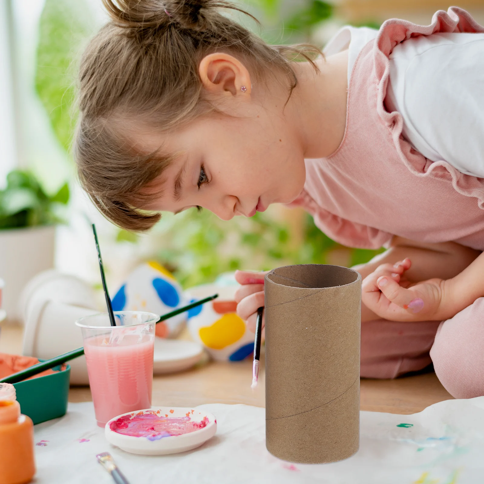 

18Pcs Round Paper Tubes DIY Craft Rolls Cardboard Tubes for Painting Cutting Home Office School Crafts DIY Craft Rolls