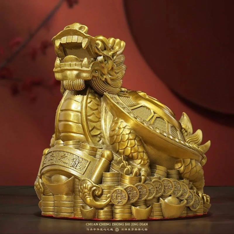 

Фэн-шуй Багуа из чистой меди, деньги, дракон, черепаха, орнамент, домашний город, гостиная, офис, привлечение удачи, открытие, подарок