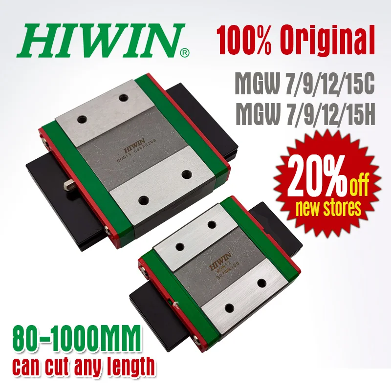 

Original Hiwin Linear guide block carriage MGW7C MGW7H MGW9C MGW9H MGW12C MGW12H MGW15C MGW15H300\350\400 3D Printer part