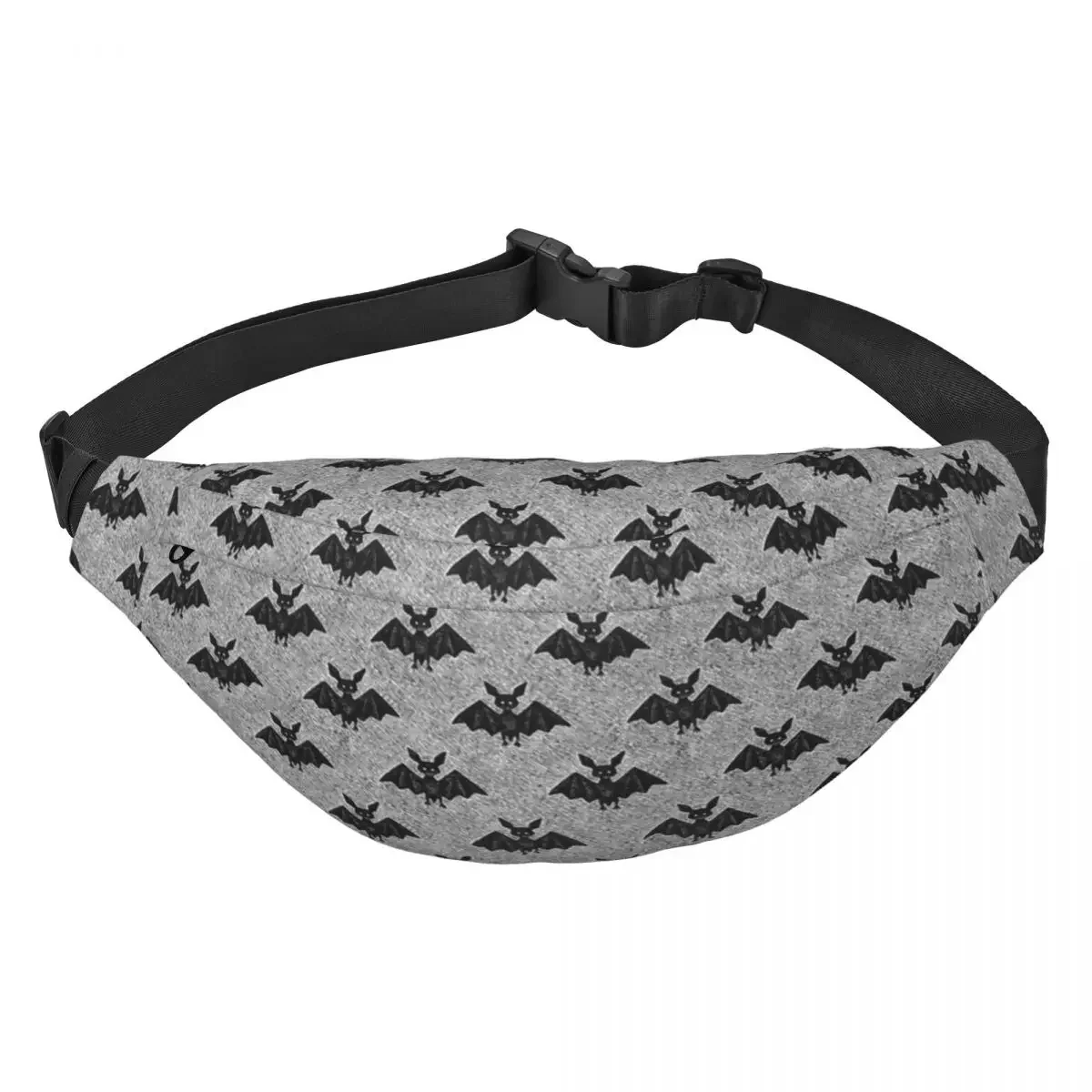 Pastel Goth Pink Black Bats Fanny Pack para mulheres e homens, Halloween, Bruxa, Crossbody, Bolsa de cintura, Viagem, Caminhada, Telefone, Bolsa de dinheiro