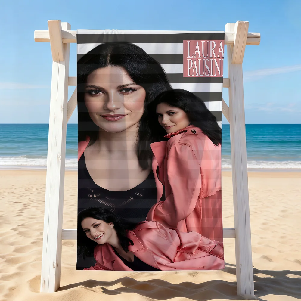 Toalla de baño Singer L-Laura Pausini YO CANTO 2, aplicable para natación ligera, camping, yoga, playa