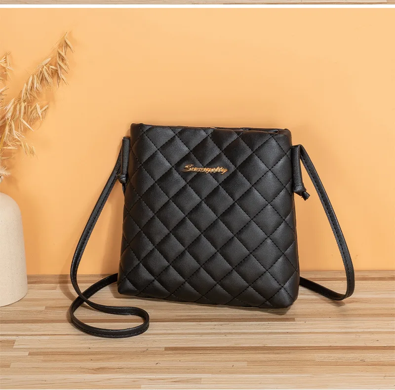 

Old Flower Printed Small Square Bag, New Fashion Casual Diamond Pattern Embroidered Magnetic Buckle Letter Decoration