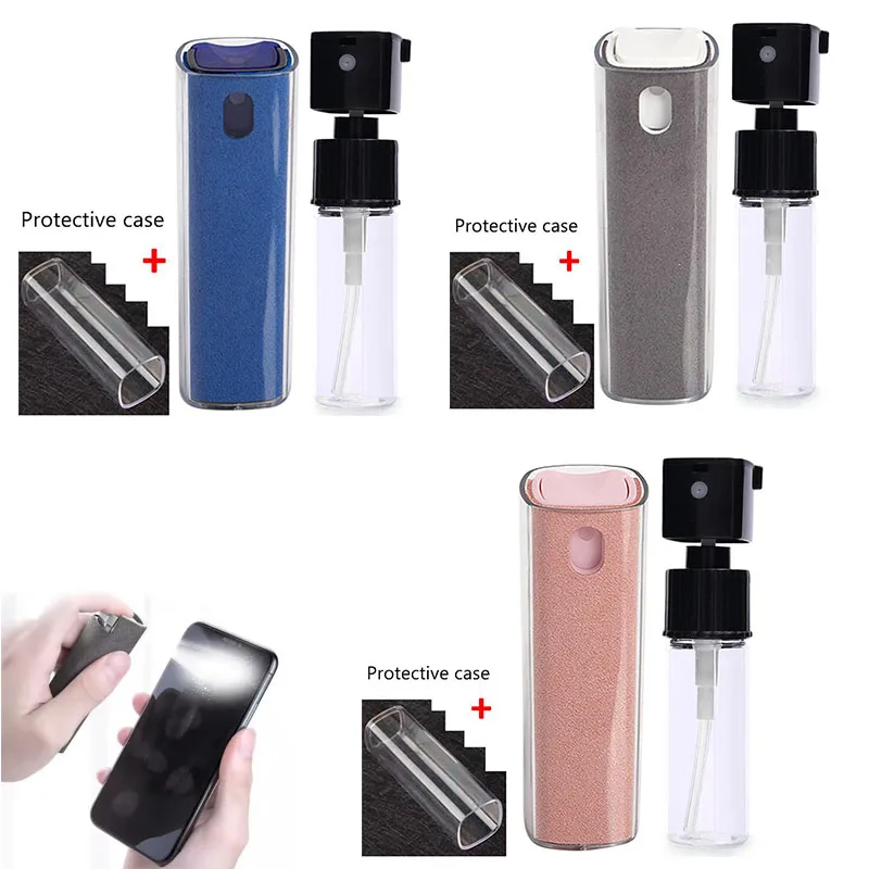 Microfiber Screen Cleaner Spray Bottle Set Mobile Phone Ipad Computer Microfiber Cloth Wipe Iphone Cleaning Glasses Wipes