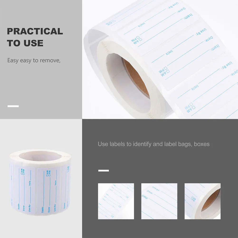 

2 Rolls Rotating Food Labels Removable Writable Detach-Tab Technology Peel-Off Suitable for Food Containers Cooler