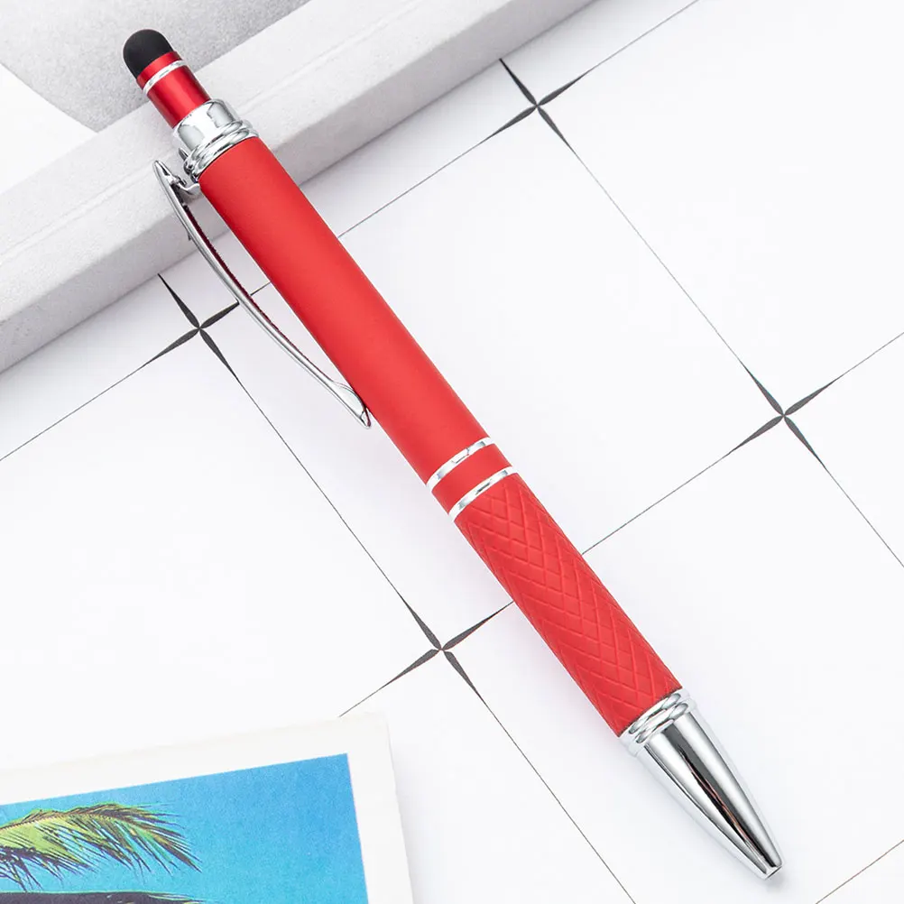 

12 шт. выдвижные шариковые ручки со стилусом 2 в 1 чернильная металлическая ручка для офиса, школы, подростков, женщин, пишущих заметок