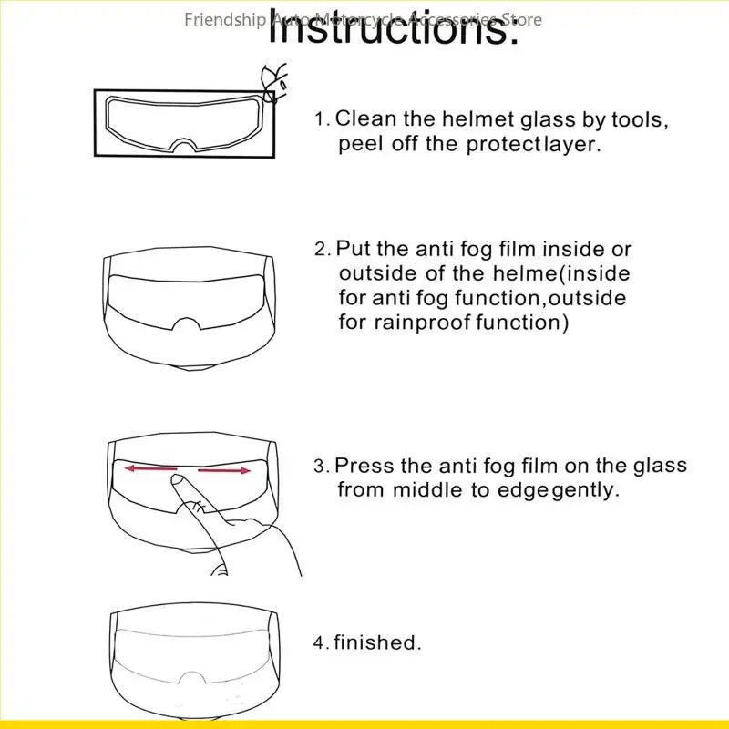 Capacete motocicleta SZCH Clear Anti-Rain Rain Anti-Fog Lens Visor Film Universal