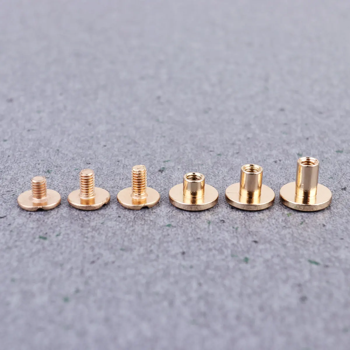 

30Pcs Copper Flat Head Screw Rivets Golden 5mm 6.5mm 8mm Belt Harness Notebook Craft DIY Durable Fasteners