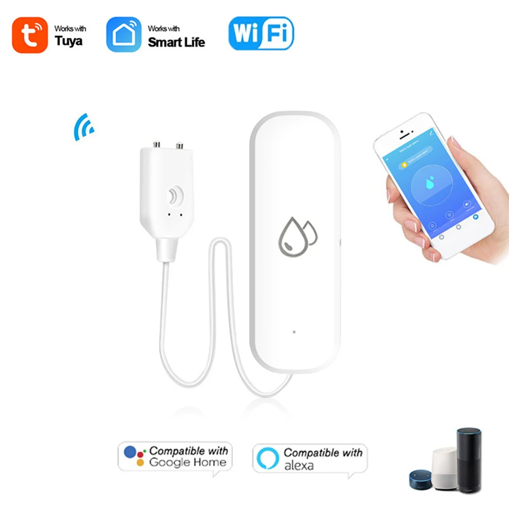 Tuya WiFi Water Sensor Leakage Alarm Flood Leak Detector Smart Home APP Remote Control Smart Home Security Protection