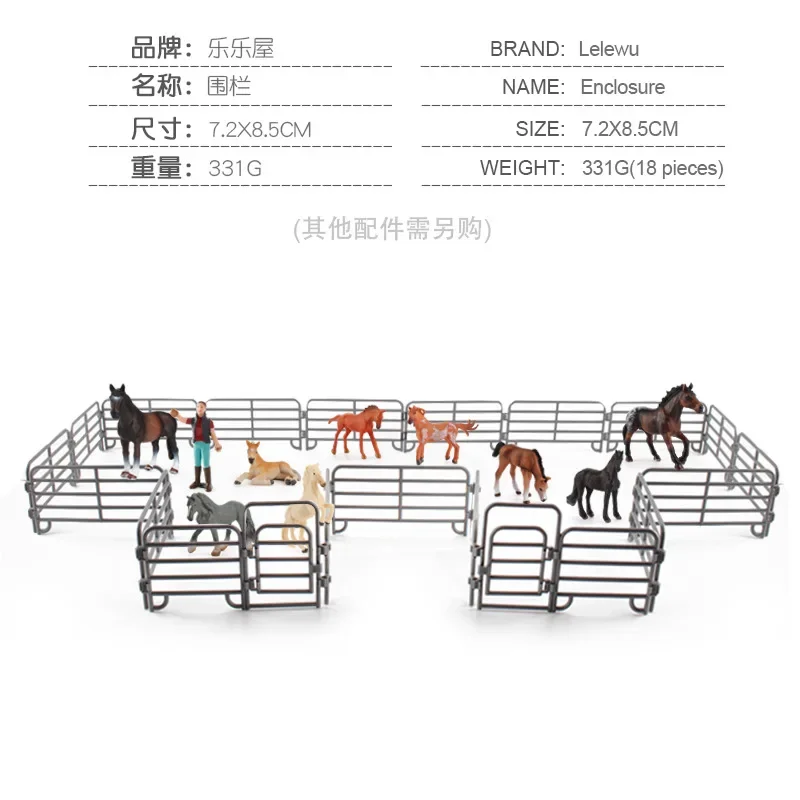 Simulation Farm Fence Scene Toy Trees House Farmer Unicorn Animals Model Miniature Craft Home Decoration Cute Kids Gift