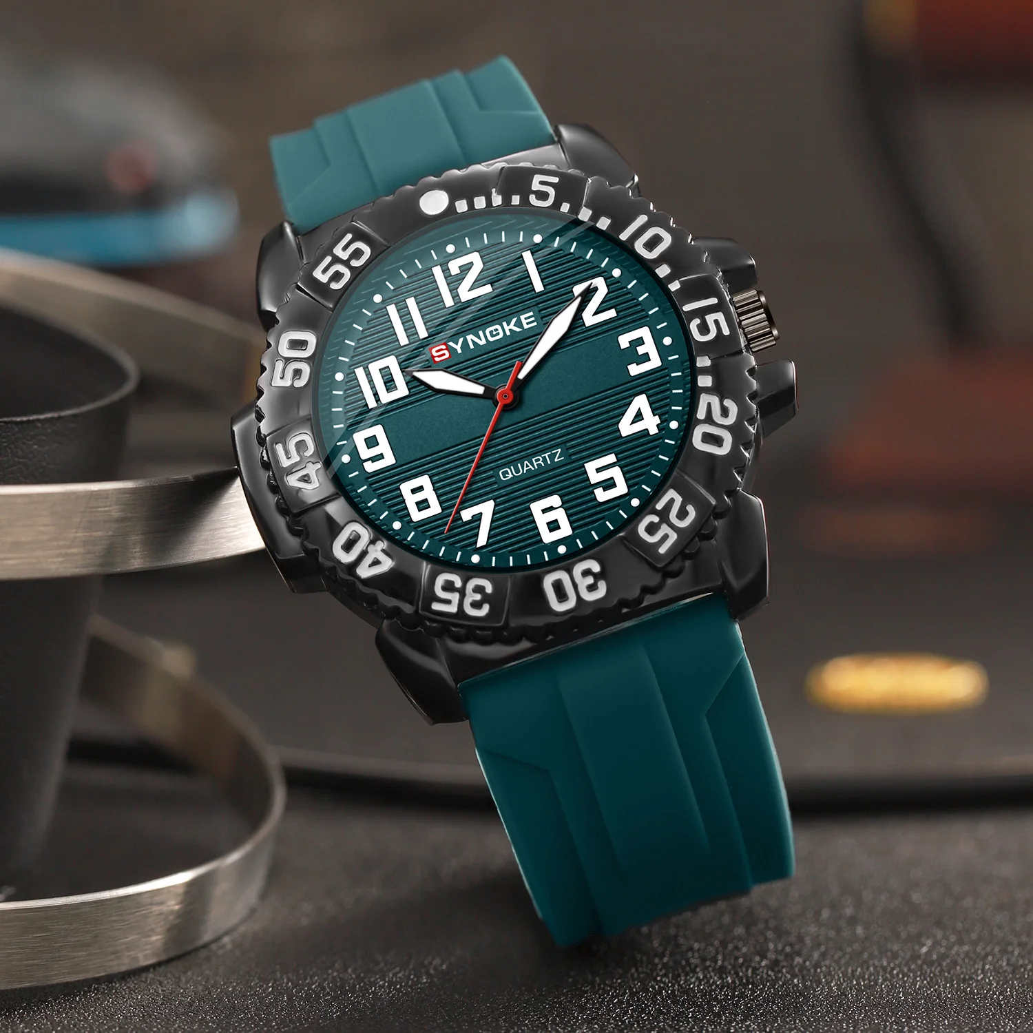 남성용 스포츠 방수 손목시계,SYNOKE 6175